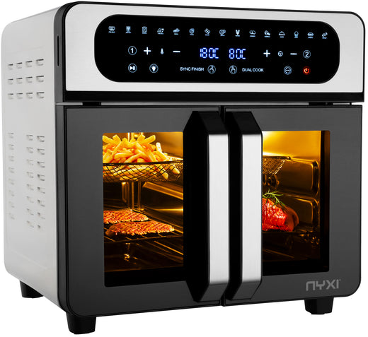 Nyxi Air Fryer Oven 20L with Dual French Glass Doors Digital Control 13 Cooking Modes
