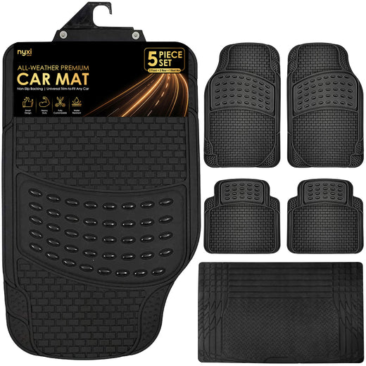 Nyxi Rubber Car Mat and Boot Mat (5 Piece)
