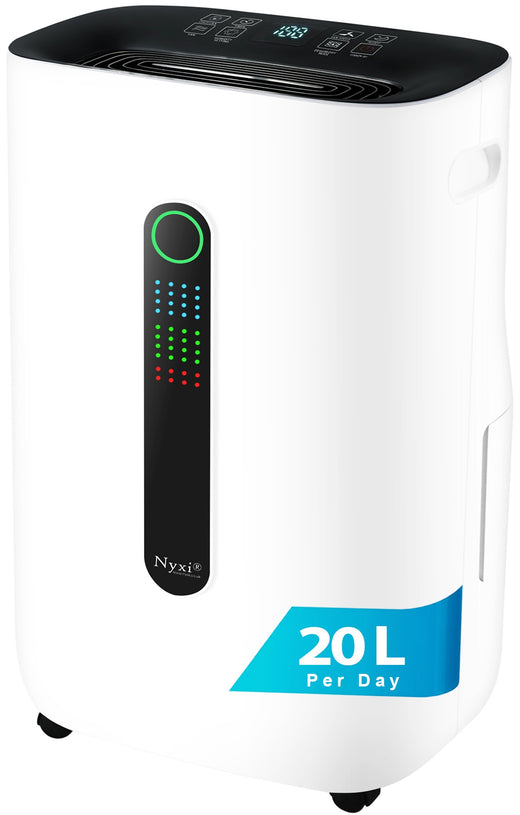 Nyxi 20L Per Day Dehumidifier with Digital Humidity Sensor, XL 6.5L Water Tank