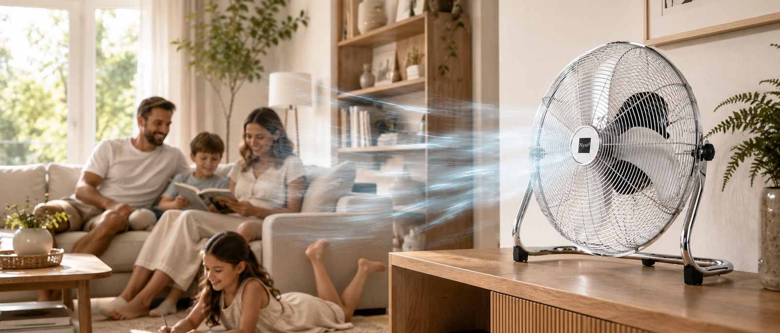 Stay Cool Anywhere with the Nyxi 16-Inch Heavy Duty Metal Fan