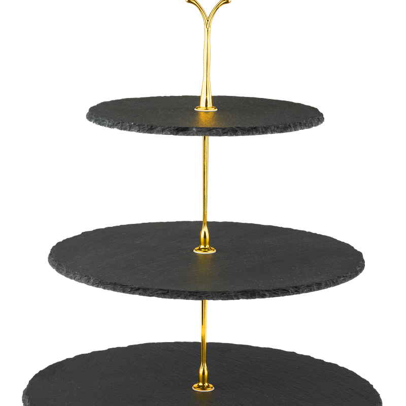 Nyxi 3 Tier Natural Slate Cake Stand