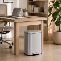 Nyxi 50L Stainless Steel Pedal Bin with Soft-Close Lid ,Fingerprint Resistant - Silver
