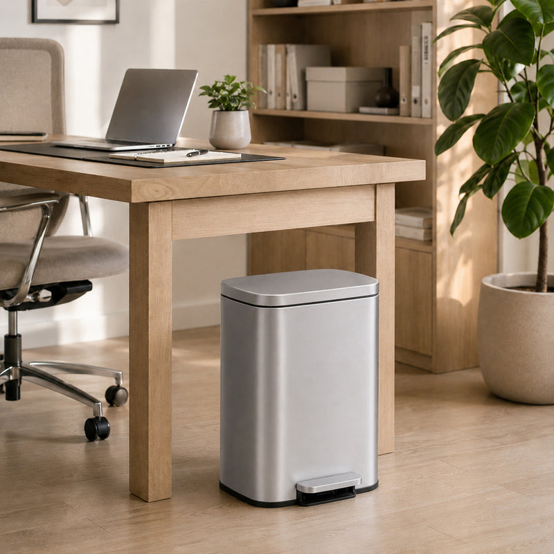Nyxi 50L Stainless Steel Pedal Bin with Soft-Close Lid ,Fingerprint Resistant - Silver