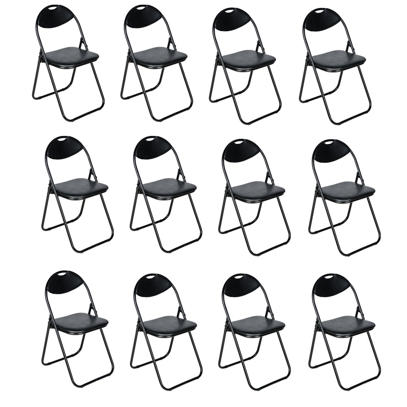 Nyxi Folding Chairs Faux Leather Padded (Black)