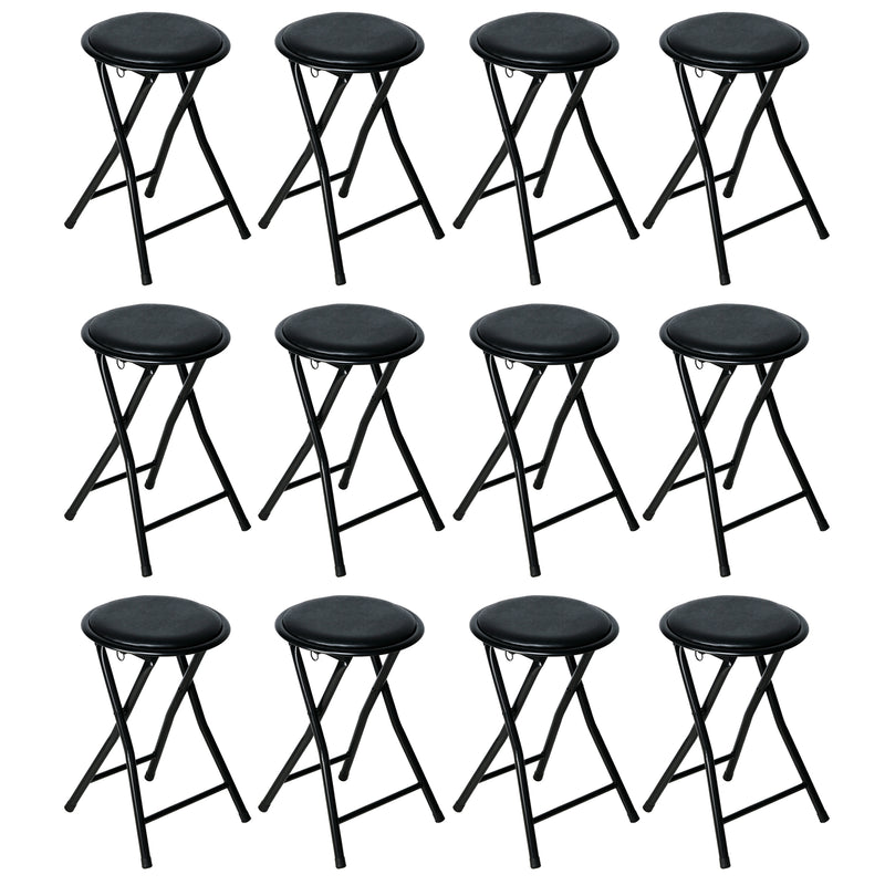 Nyxi Round Folding Stool Chair (Black)