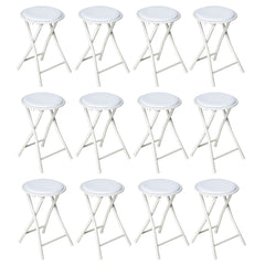 Nyxi Round Folding Stool Chair (White)