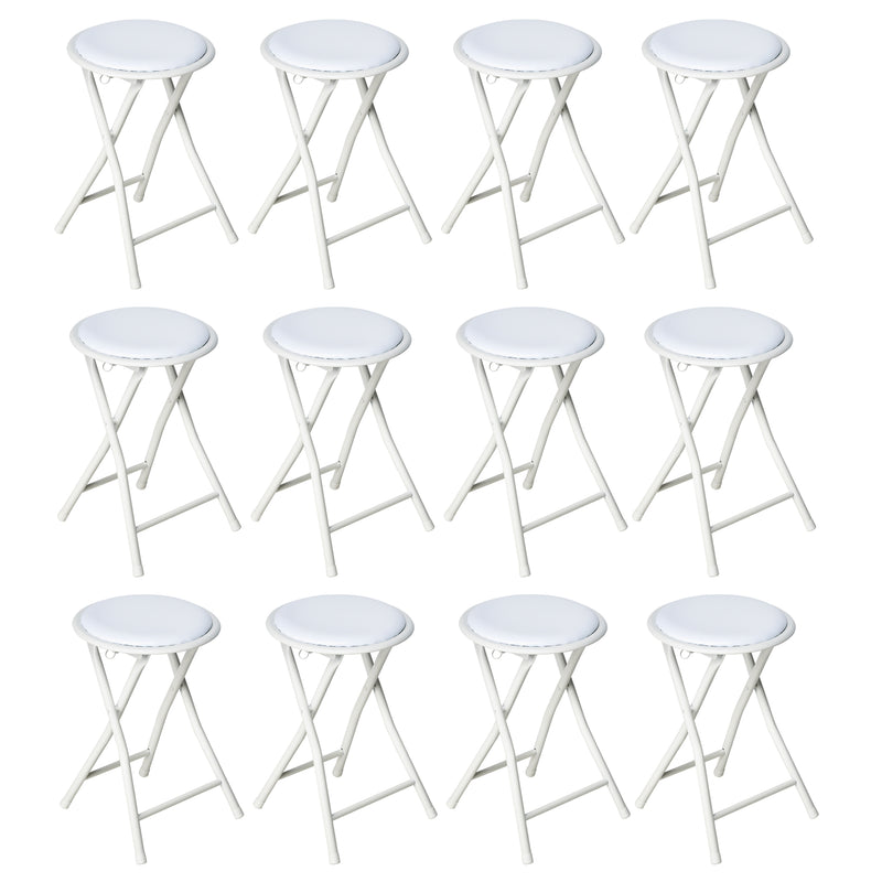 Nyxi Round Folding Stool Chair (White)