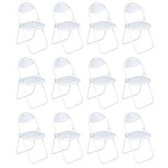 Nyxi Folding Chair Faux Leather Padded (White)