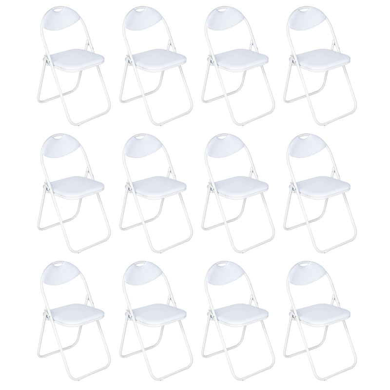 Nyxi Folding Chair Faux Leather Padded (White)