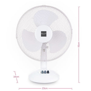 12" Fan Oscalating Desk 3-Speed Air Cooling Adjustable