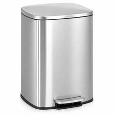 Nyxi 30L Pedal Bin Soft-Close Lid Stainless Steel Durable Design for Home & Office - Silver