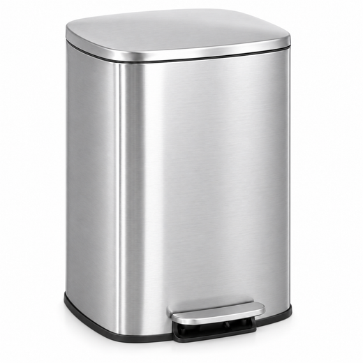 Nyxi 30L Pedal Bin Soft-Close Lid Stainless Steel Durable Design for Home & Office - Silver