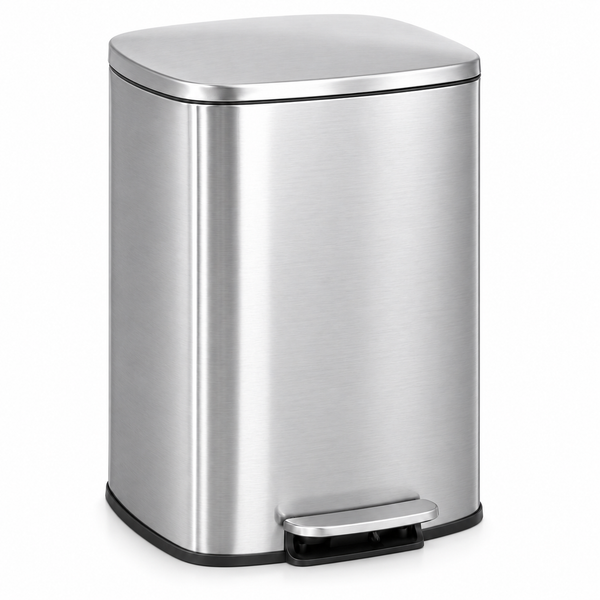Nyxi 30L Pedal Bin Soft-Close Lid Stainless Steel Durable Design for Home & Office - Silver