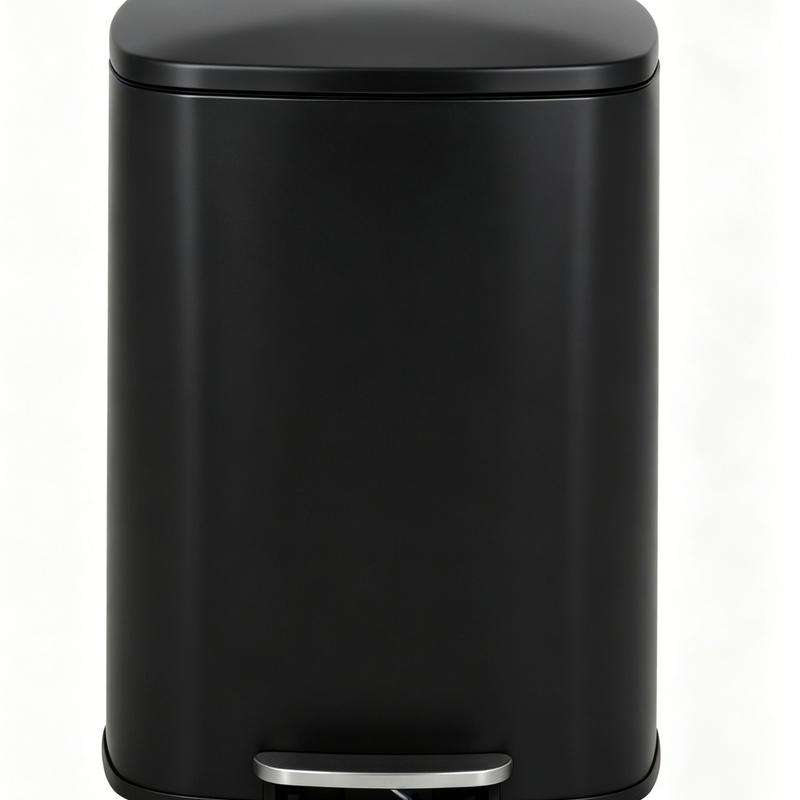 Nyxi 50L Stainless Steel Pedal Bin with Soft-Close Lid ,Fingerprint Resistant - Black
