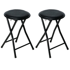Nyxi Round Folding Stool Chair (Black)