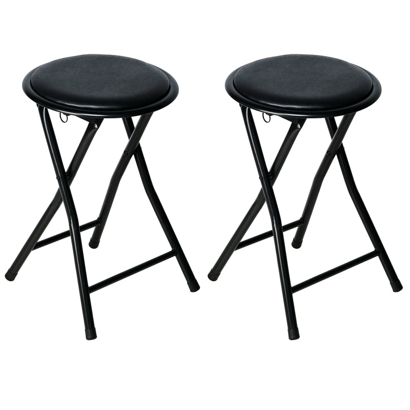 Nyxi Round Folding Stool Chair (Black)