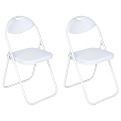 Nyxi Folding Chair Faux Leather Padded (White)