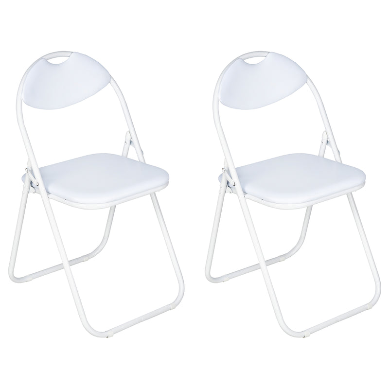 Nyxi Folding Chair Faux Leather Padded (White)