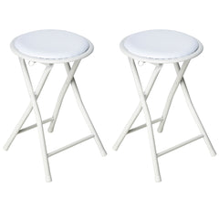 Nyxi Round Folding Stool Chair (White)