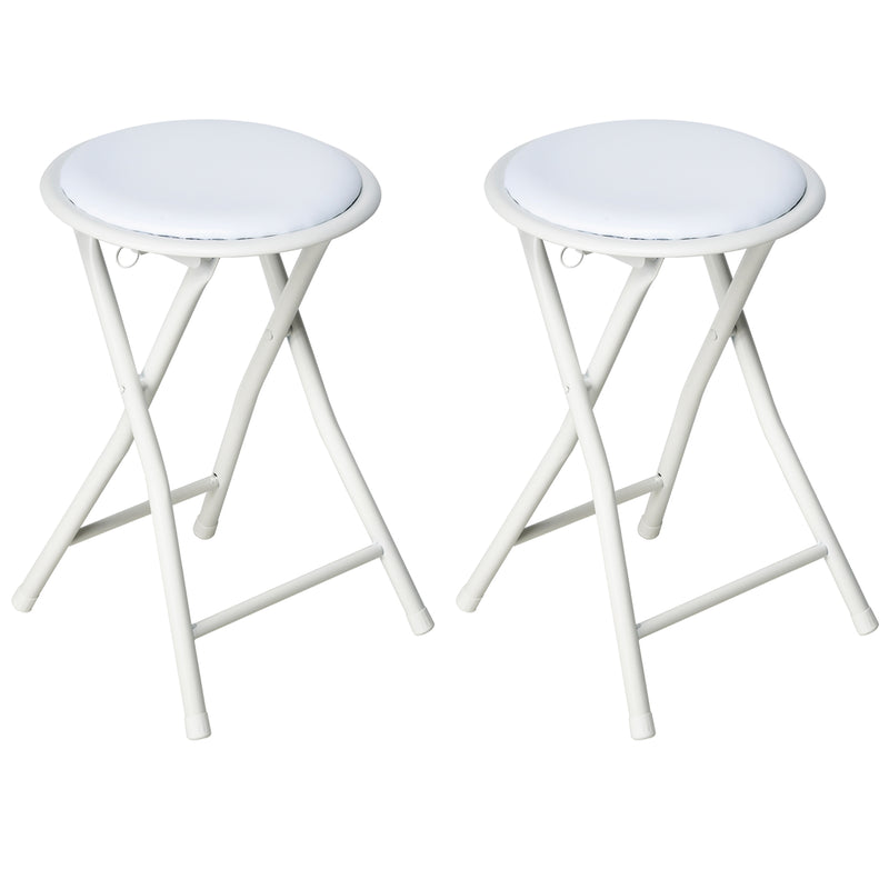 Nyxi Round Folding Stool Chair (White)