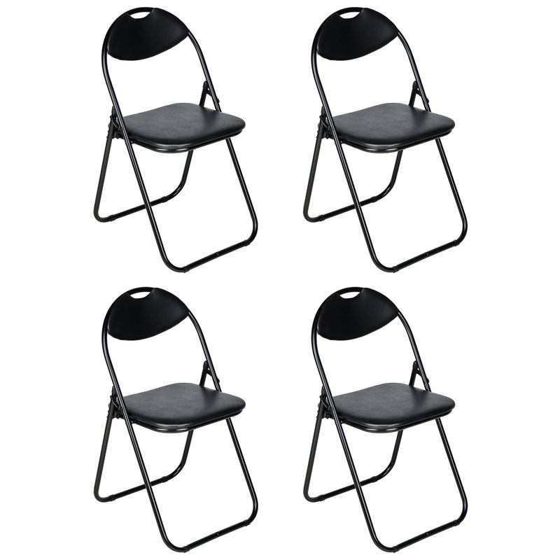 Nyxi Folding Chairs Faux Leather Padded (Black)