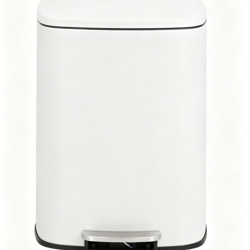 Nyxi 50L Stainless Steel Pedal Bin with Soft-Close Lid ,Fingerprint Resistant - White