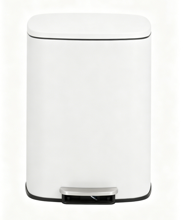 Nyxi 50L Stainless Steel Pedal Bin with Soft-Close Lid ,Fingerprint Resistant - White