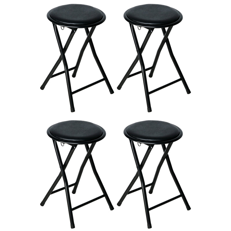 Nyxi Round Folding Stool Chair (Black)