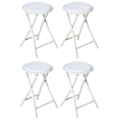 Nyxi Round Folding Stool Chair (White)