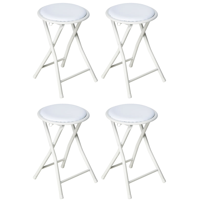 Nyxi Round Folding Stool Chair (White)