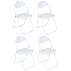 Nyxi Folding Chair Faux Leather Padded (White)
