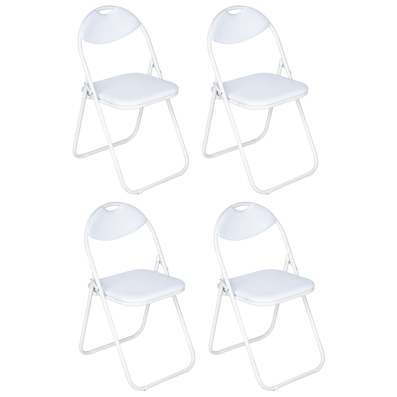 Nyxi Folding Chair Faux Leather Padded (White)
