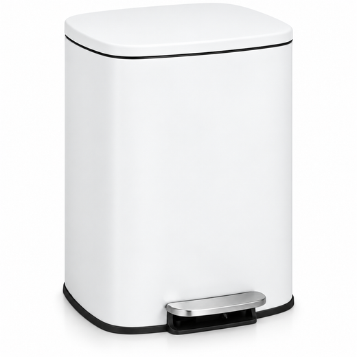 Nyxi 30L Stainless Steel Pedal Bin with Soft-Close Lid, Fingerprint Resistant - White