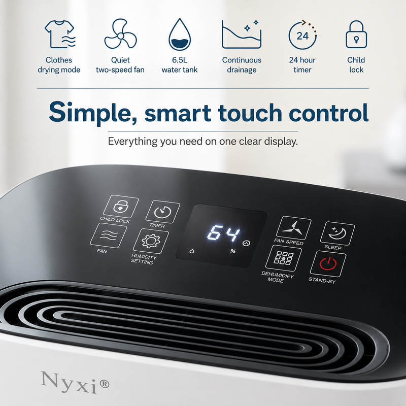 Nyxi 20L Dehumidifier with WiFi App and Voice Control