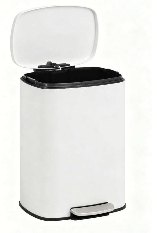 Nyxi 30L Stainless Steel Pedal Bin with Soft-Close Lid, Fingerprint Resistant - White