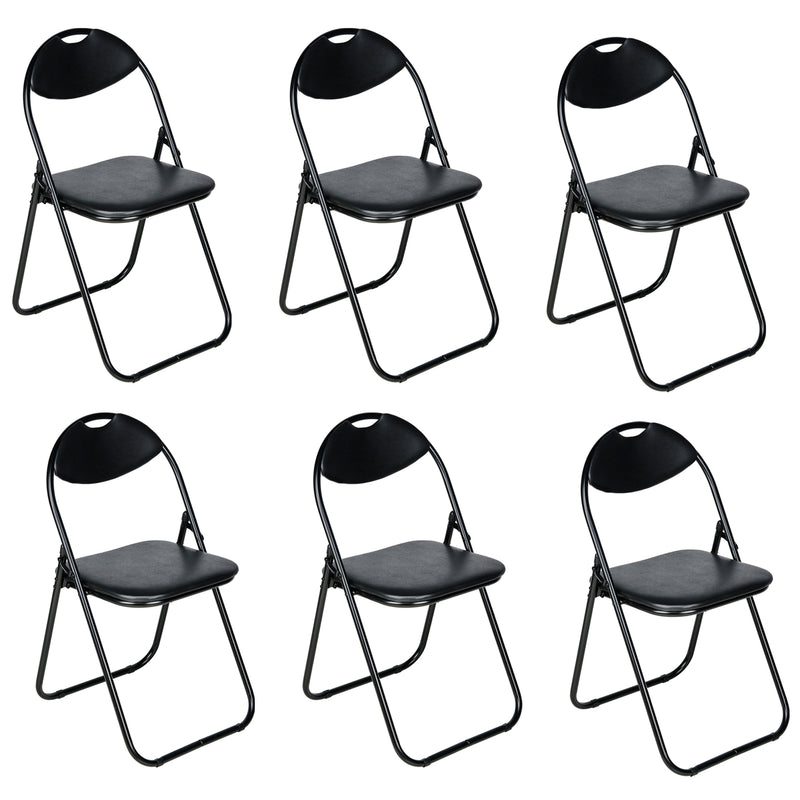 Nyxi Folding Chairs Faux Leather Padded (Black)
