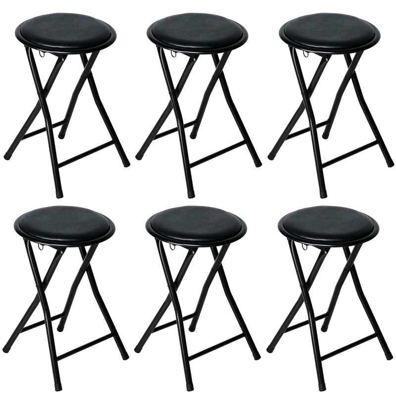 Nyxi Round Folding Stool Chair (Black)