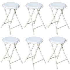 Nyxi Round Folding Stool Chair (White)