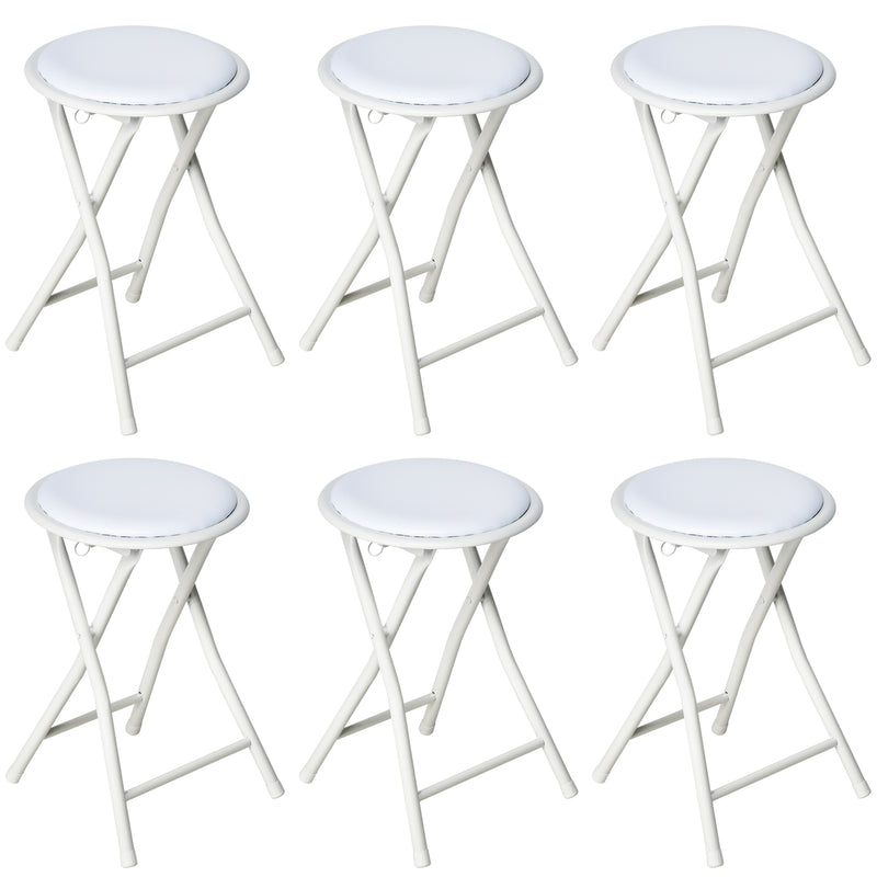 Nyxi Round Folding Stool Chair (White)