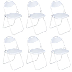 Nyxi Folding Chair Faux Leather Padded (White)