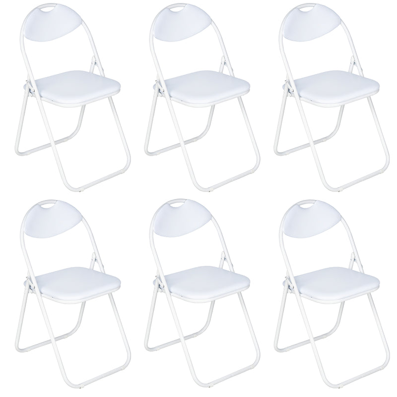 Nyxi Folding Chair Faux Leather Padded (White)