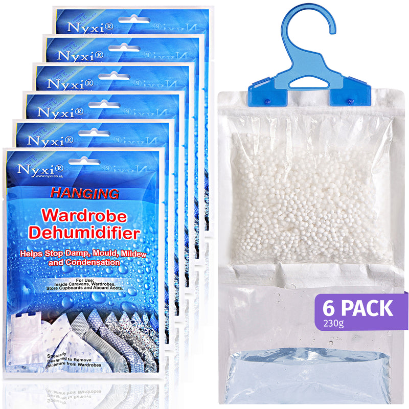 Nyxi Pack of 6 - Pack of 100 Hanging Wardrobe Dehumidifier Bags