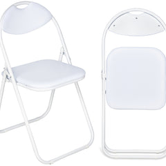 Nyxi Folding Chair Faux Leather Padded (White)