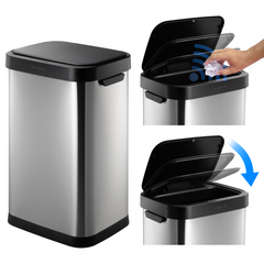 Nyxi 50L Smart Kitchen Bin Auto Open/Close Motion Sensor Stainless Steel Durable Design for Home & Office