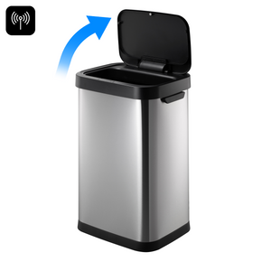 50L Smart Kitchen Bin Auto Open/Close Motion Sensor Stainless Steel Durable Design for Home & Office