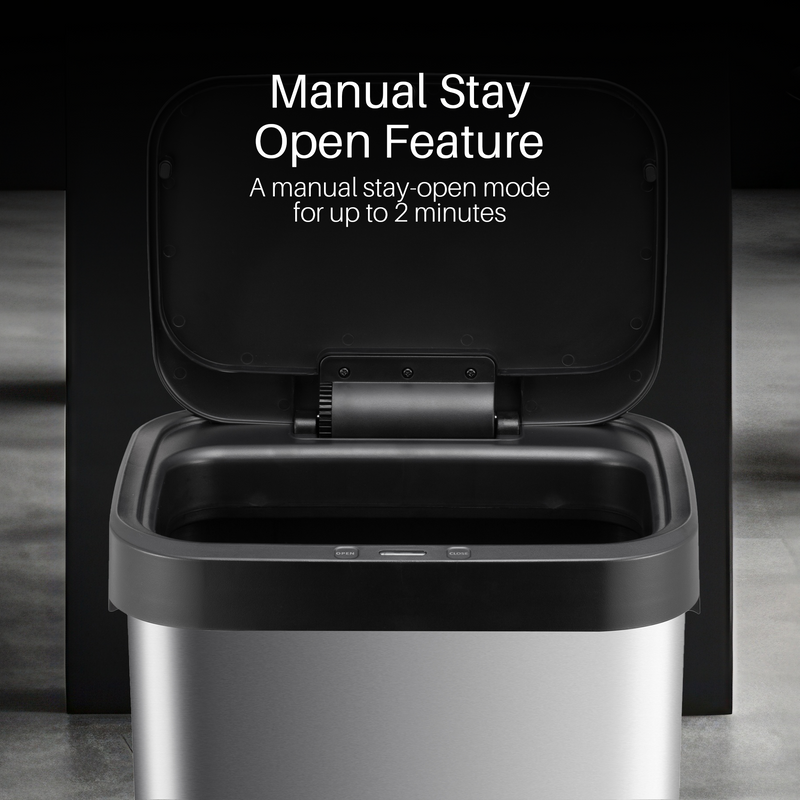 Nyxi 50L Smart Kitchen Bin Auto Open/Close Motion Sensor Stainless Steel Durable Design for Home & Office