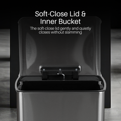 Nyxi 30L Pedal Bin Soft-Close Lid Stainless Steel Durable Design for Home & Office