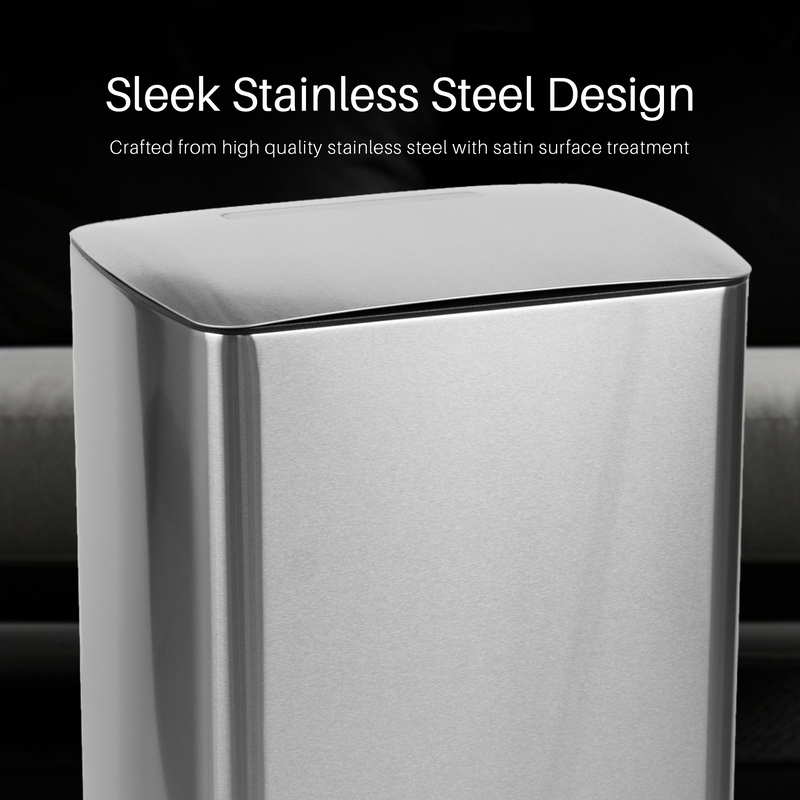Nyxi 30L Pedal Bin Soft-Close Lid Stainless Steel Durable Design for Home & Office