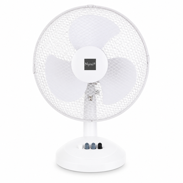 Nyxi 12" Fan Oscalating Desk 3-Speed Air Cooling Adjustable