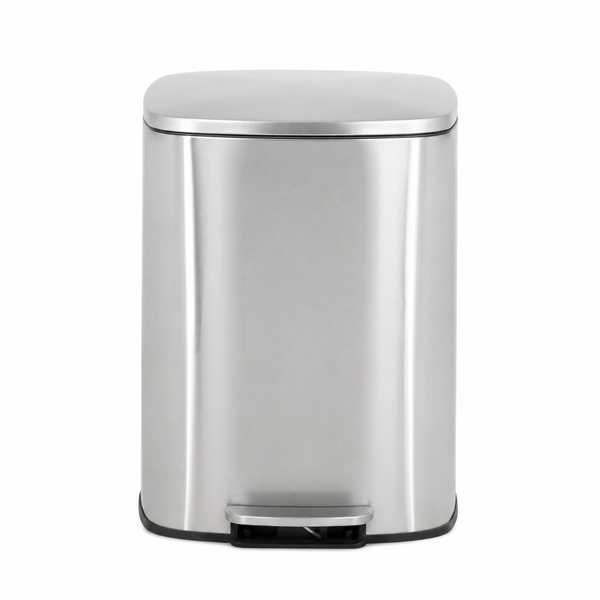 Nyxi 50L Stainless Steel Pedal Bin with Soft-Close Lid ,Fingerprint Resistant - Silver